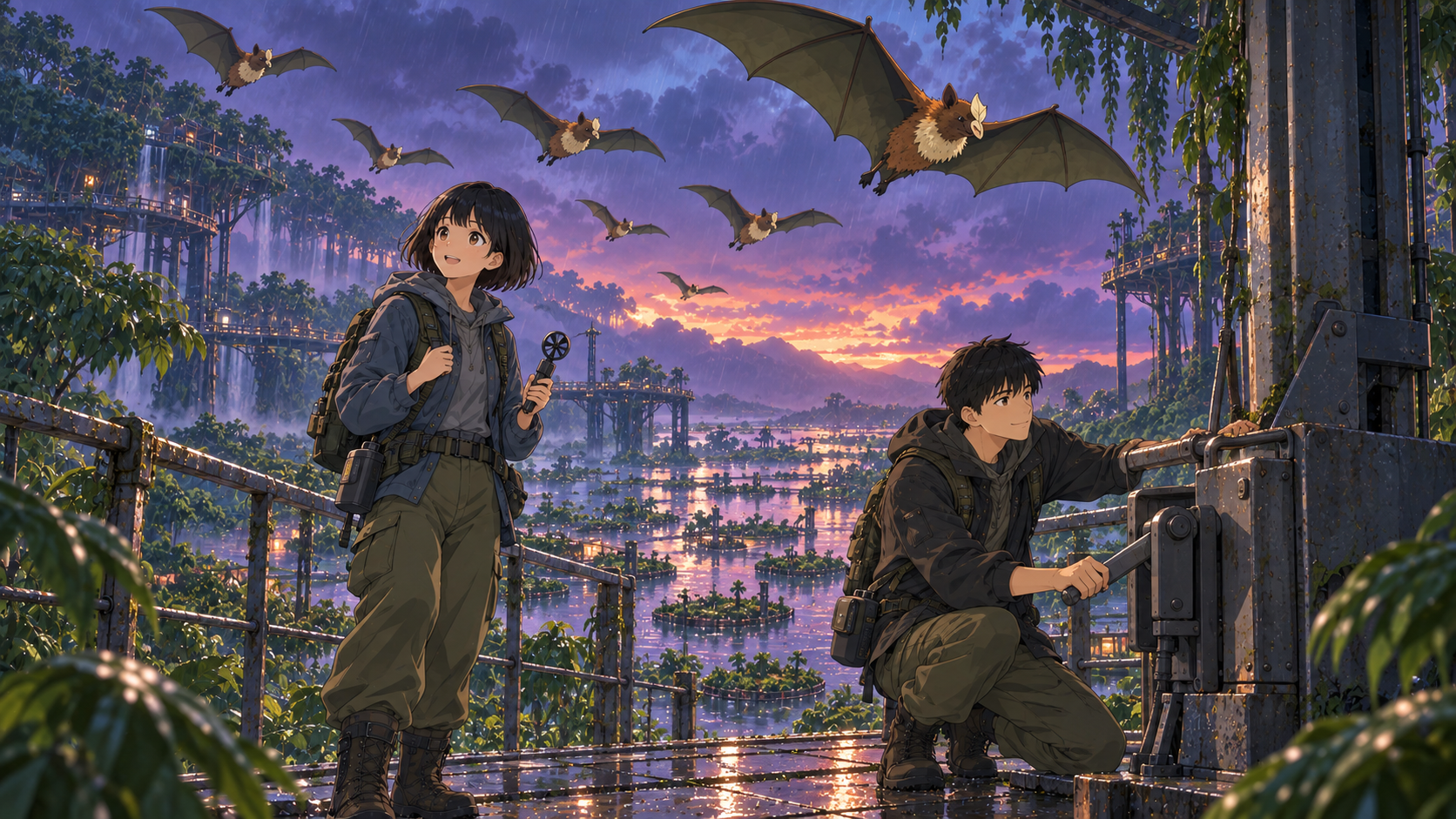 Monsoon Flower-Nosed Flying Fox Evening | Withdrawal and Record